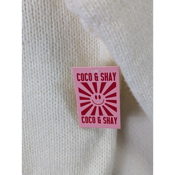 Coco and Shay size L Red and Cream Lobster Design Crew Neck Sweater Beachy Sea - Picture 7 of 14